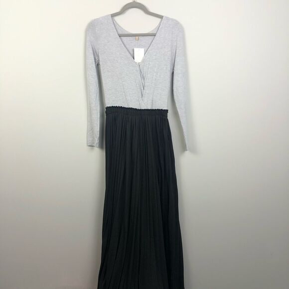BORDEAUX | Fairbanks Maxi Dress Gray Black Small - Picture 2 of 6